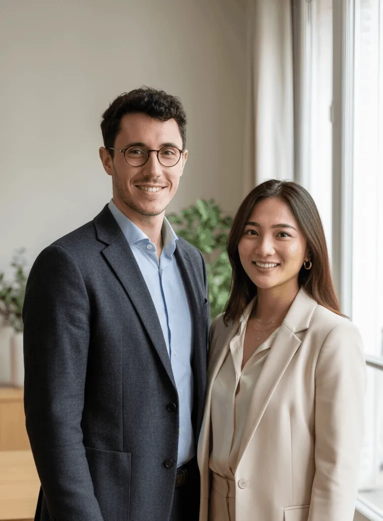 Florian (法國) & Erika (台灣)，為您與海外當地仲介搭起信任的橋樑