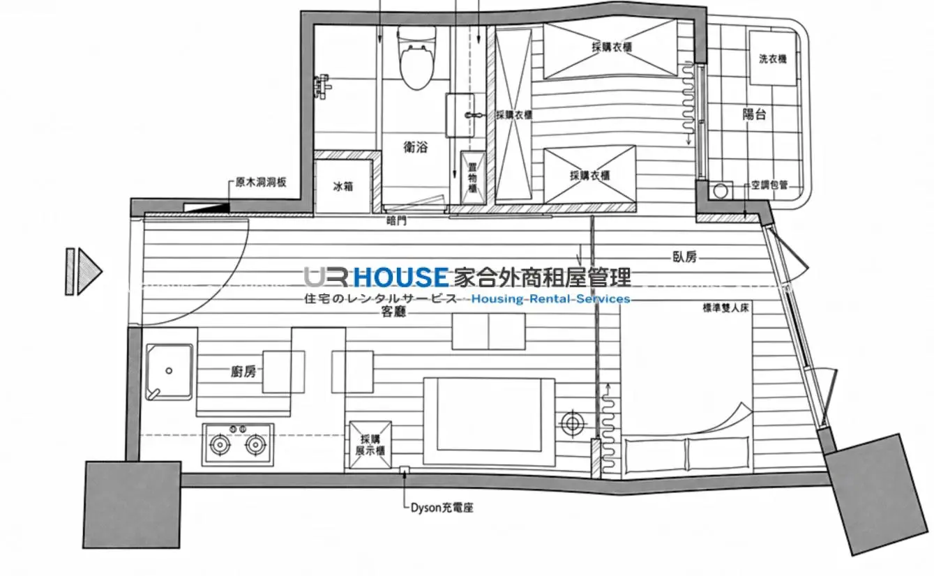 1 bedroom apartment for rent in Shilin District, Taipei City | NT$ 40 000 | 9 ping slide 3