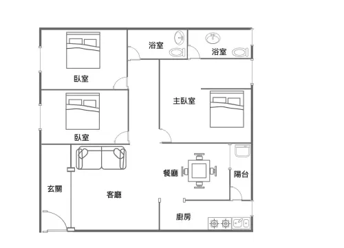3 bedrooms apartment for rent in Nantun District, Taichung City | NT$ 26 800 | 28 ping slide 11