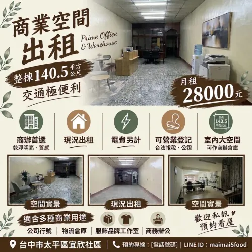 Street shop for rent in Taiping District, Taichung City | NT$ 28 000 | 39 ping slide 4