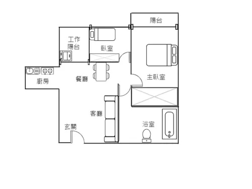 Apartment for rent TWD 27 000 - Shanbi 2nd Rd - 2 bedrooms