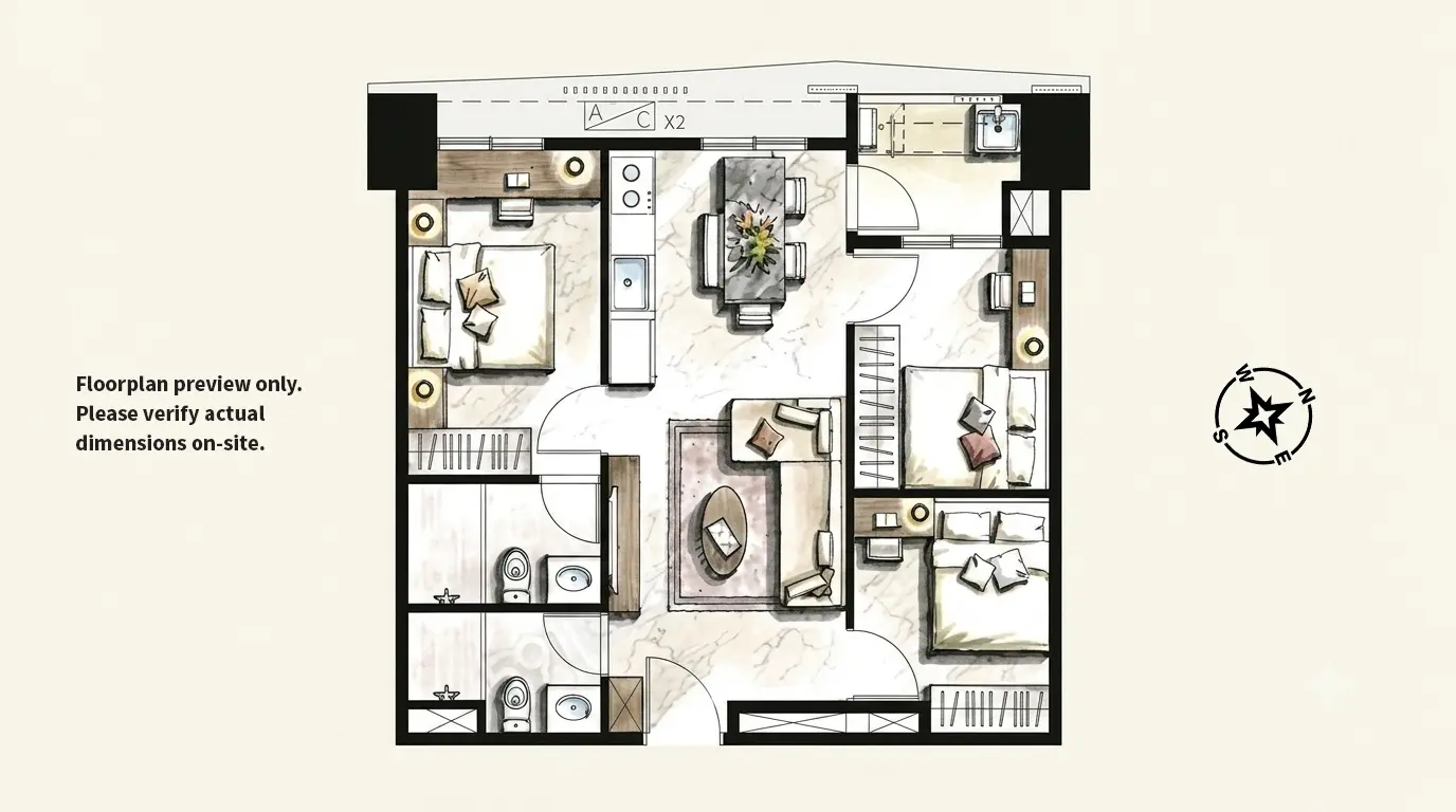 3 bedrooms apartment for rent in Zhongli District, Taoyuan City | NT$ 35 000 | 18 ping slide 15