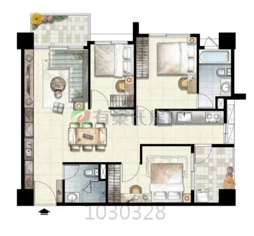 3 bedrooms apartment for sale in Tamsui District, New Taipei City | NT$ 16 980 000 | 22 ping slide 1