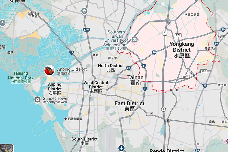 Yongkang district in Tainan