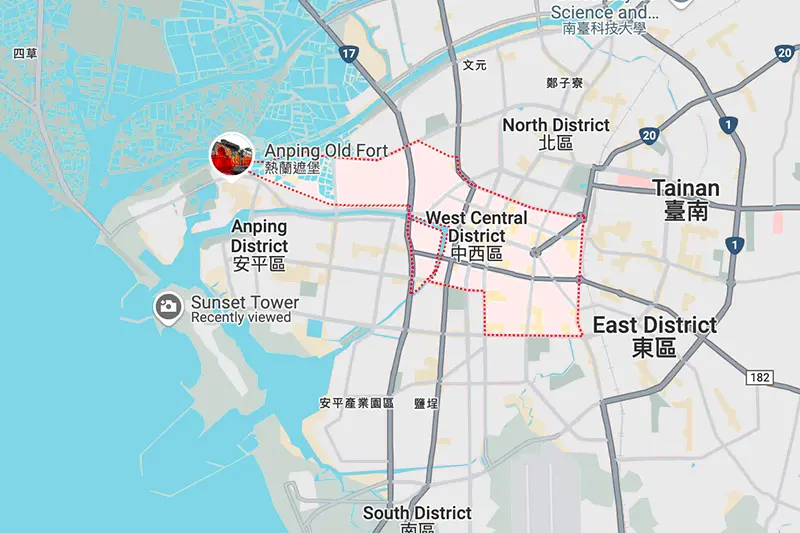 West Central district in Tainan