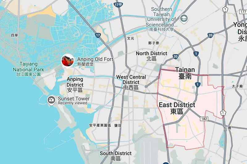 East district in Tainan